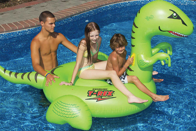 Amazon: T-Rex Giant Inflatable Ride-On Pool Float ONLY $20.46 (Regularly $50)