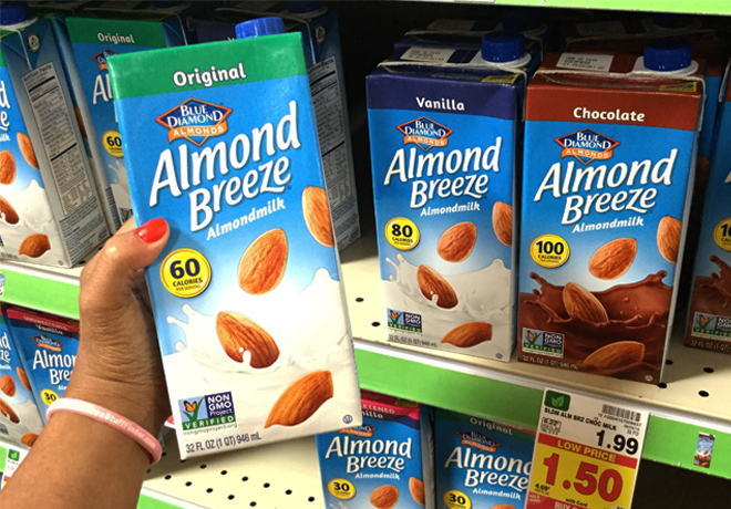 Blue Diamond Almond Breeze Almondmilk for JUST 50¢ Each (Regularly $2) at Kroger