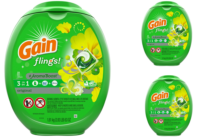 Amazon: Gain Flings 81-Count Laundry Detergent ONLY $14.09 + FREE Shipping