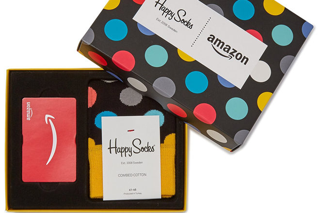 FREE Happy Socks with $100 Amazon Gift Card Purchase