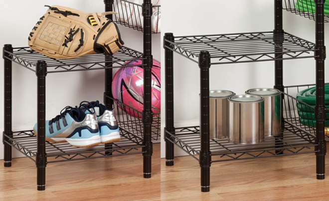 Steel Stackable Shelving Table with Basket Only $12.76 (Regularly $40) on Amazon