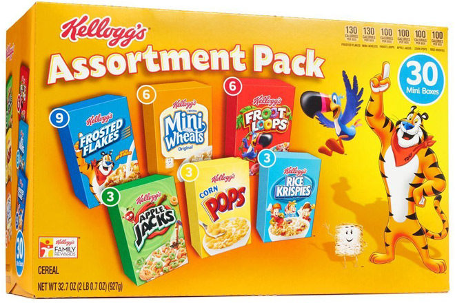 Kellogg's Breakfast Cereal 30-ct Variety Pack Just $6.71 + FREE Shipping (22¢ per Box!)