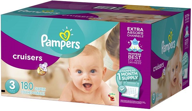 Amazon: Pampers Cruisers Diapers 180-Ct ONLY $43.18 + FREE Shipping (24¢ Each)