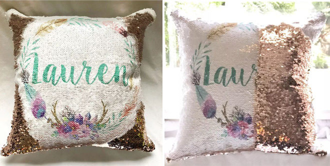 Unique Personalized Sequin Pillow Covers ONLY $16.99 (20 Designs) - Regularly $30!