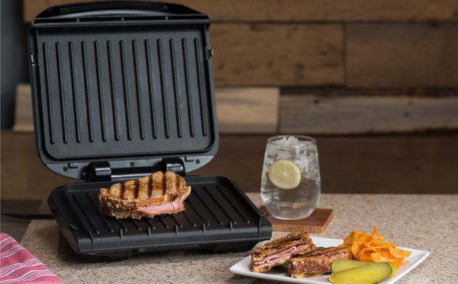 George Foreman 4-Serving Electric Grill & Panini Press ONLY $19.99 (Reg $36)