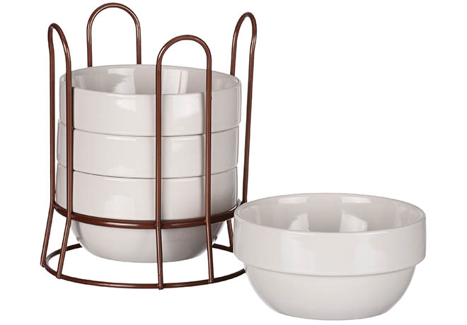 Mainstays Bowl 4-Pack with Copper Wire Rack ONLY $4.99 (Reg $14.86) at Walmart