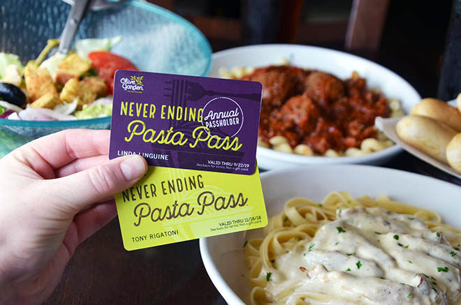 *HOT* 8-Week Never Ending Pasta Pass at Olive Garden (TODAY ONLY at 2PM EST!)