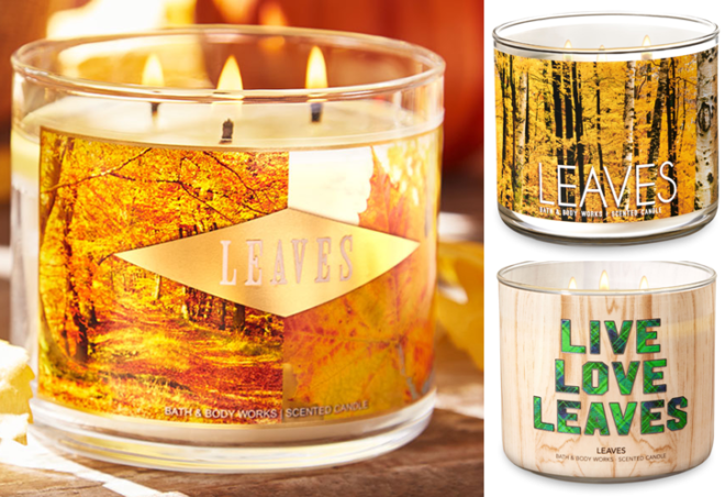 Bath & Body Works Leaves 3-Wick Candles JUST $10.95 (Regularly $24.50) - Today Only!