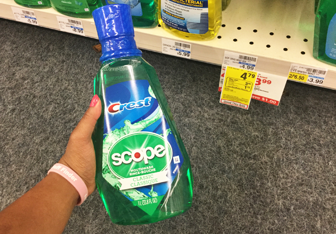 FREE Crest Scope Mouthwash 1L Bottle at CVS + 21¢ Moneymaker - Just Use Phone!