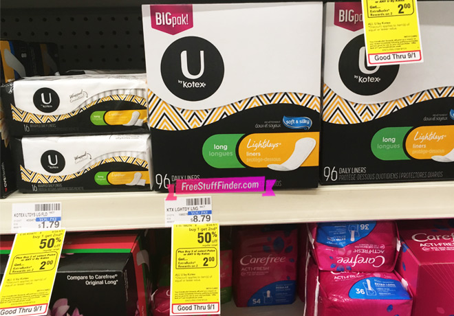 U by Kotex Pantiliners 16-Count JUST 35¢ per Pack at CVS (NO Coupons!)