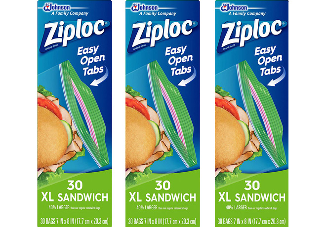 Amazon: Ziploc Sandwich XL Bags 3-Pack Just $6.82 + FREE Shipping ($2.27 per Pack)