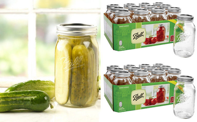 Ball 12-Pack Quart Size Mason Jars JUST $10.26 (Regularly $34)