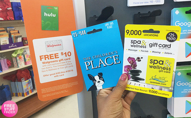 The Children's Place & Kohl's $25 Gift Cards for JUST $20 at Walgreens after Gift Card