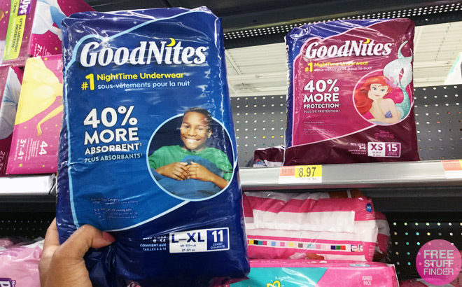 GoodNites NightTime Underwear Only $4.97 at Walmart (Regularly $8.97) - Print Now!