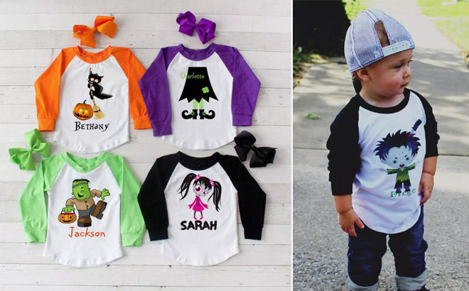 Personalized Kids Halloween Graphic Tees Just $9.99 - Choose from 23 Cute Styles!