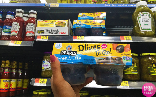 Pearls Olives To Go! 4-Pack JUST 98¢ (Regularly $2.98) at Walmart