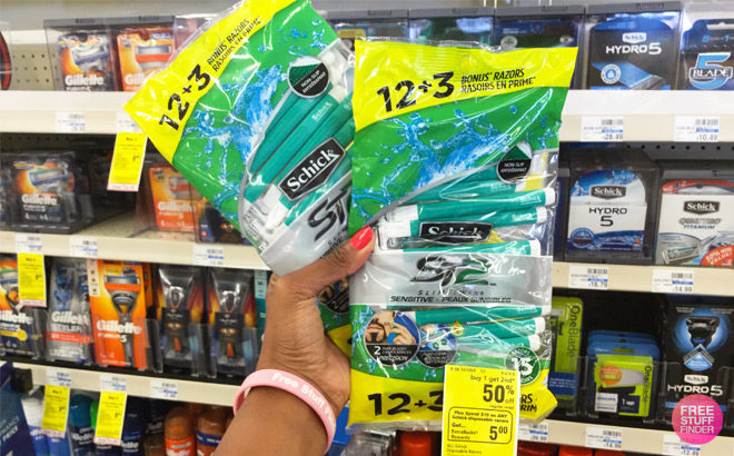 Schick Slim Twin Disposable Razors 15-Pack ONLY 99¢ at CVS (Regularly $10)
