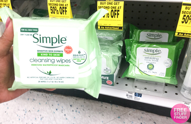 Simple Facial Wipes 25-Count ONLY $1.14 Each at Rite Aid (Regularly $6.29)