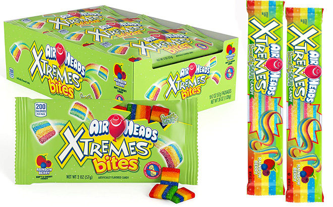 Airheads Xtremes Candy Belts 18-Pack for ONLY $3.50 + FREE Shipping at Amazon