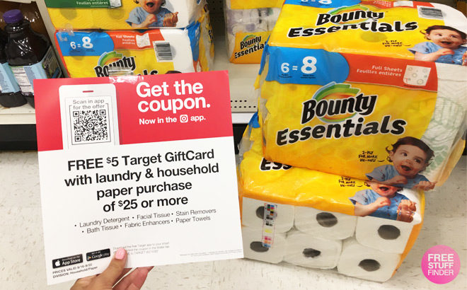 Bounty Essentials Paper Towels Just 62¢ per Big Roll at Target (Use Your Phone!)