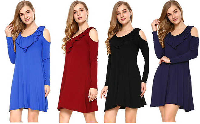 Amazon: Mixfeer Cold Shoulder Dress Casual Dress ONLY $9 (Regularly $20)