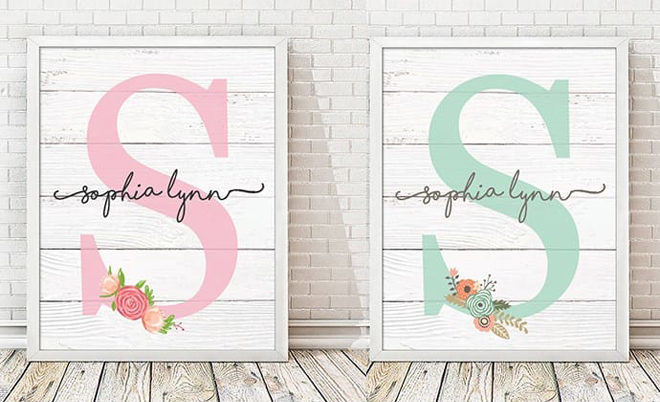 Monogram 8x10 Floral Girls Prints JUST $5.79 (Regularly $20) Today Only!