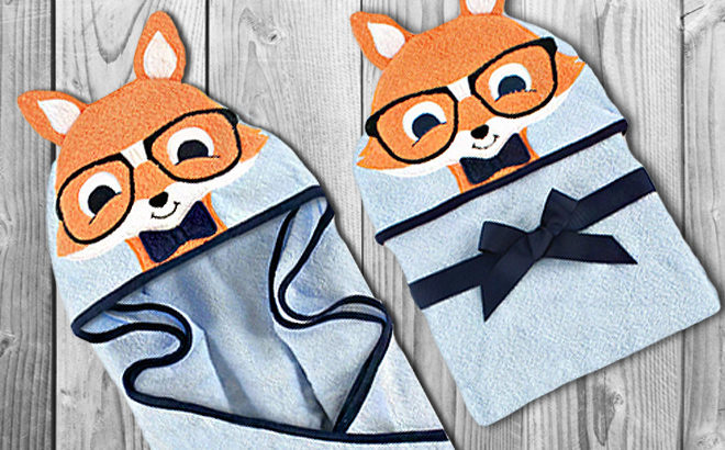 Amazon: Hudson Baby Animal Hooded Towel Nerdy Fox JUST $8.49 (Amazing Reviews!)