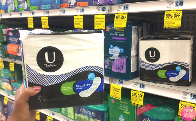 U by Kotex Pads 22-Count ONLY $1.36 Each at Rite Aid (Regularly $4.49)