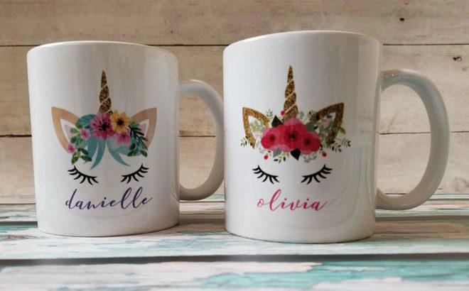 Great Gift Idea! Magical Personalized Unicorn Mugs Only $11.99 (Regularly $40)
