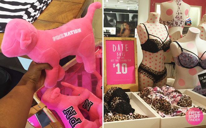 Victoria’s Secret: 2 Date Bras Just $50.95 + Free PINK Dog + Free Shipping ($107 Value)