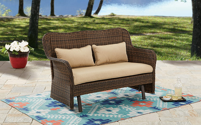 Walmart.com: Outdoor Wicker Glider Bench JUST $119.99 (Reg $249) + FREE Shipping
