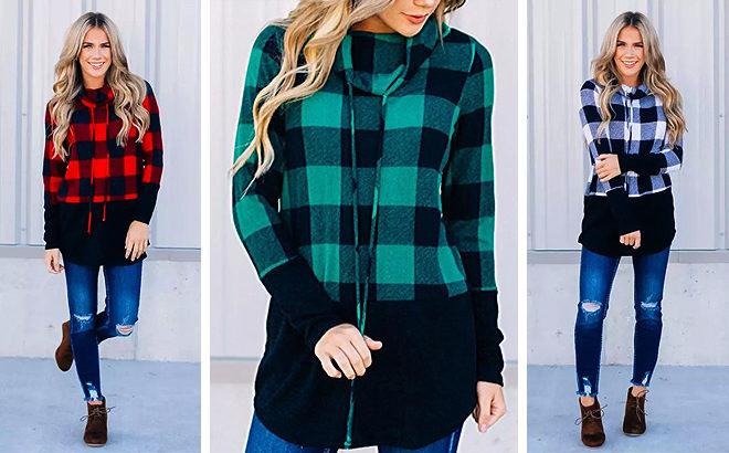 WOW! 50% Off Buffalo Plaid Pullover - Three Color Options for JUST $26.99 (Regularly $50)