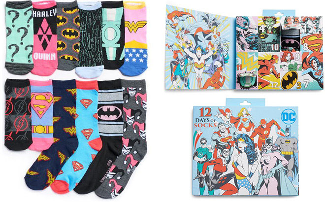 DC Comics 12 Days of Socks Advent Calendar Only $17 (Reg $25) - Today Only!