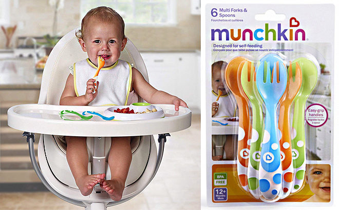 Munchkin 6-Piece Fork and Spoon Set for JUST $3.93 on Amazon - So Adorable!