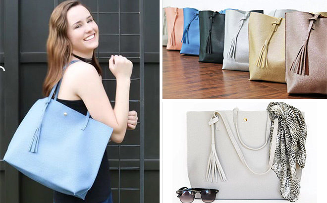 Vegan Leather Tassel Totes Just $14 + FREE Shipping (Reg $30) - 7 Colors!