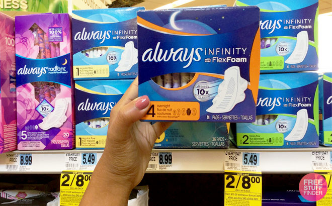 Always Infinity Pads 64¢ Each at Rite Aid (Regularly $5.49)