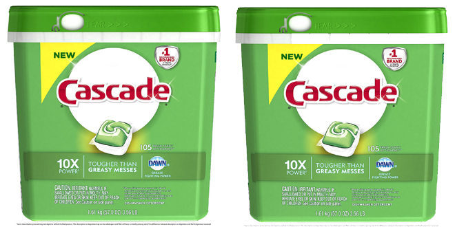 Cascade ActionPacs 105-Count ONLY $12.99 + FREE Shipping at Amazon (12¢ per Pac)!