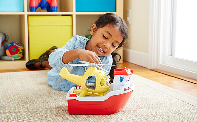 Amazon: Green Toys Rescue Boat With Helicopter ONLY $19.18 (Regularly $48)