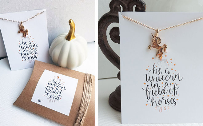 GroopDealz: Be a Unicorn Necklace & Card ONLY $4.99 (Regularly $25) - So Cute!