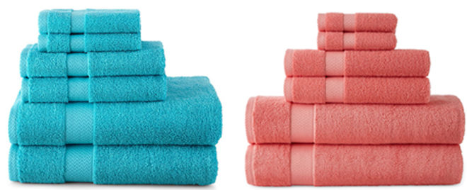 6-Piece Bath Towel Set for JUST $14.24 (Regularly $60) at JCPenney