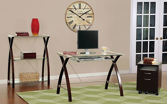 Staples: Lynx Glass Top Compact Computer Desk JUST $29.99 - Regularly $150!