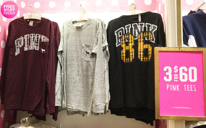 Victoria’s Secret: THREE for $60 PINK Tees (JUST $20 Each) + FREE PINK Mesh Tote