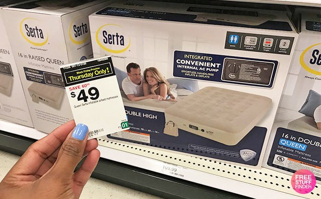 Serta Queen Size Airbed with Pump ONLY $49 + FREE Shipping (Reg $110) - Today Only!