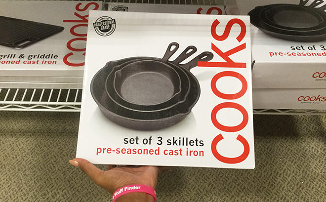 Cooks Cast Iron Pre-Seasoned 3-Piece Skillet Set for JUST $6.99 (Reg $60) at JCPenney