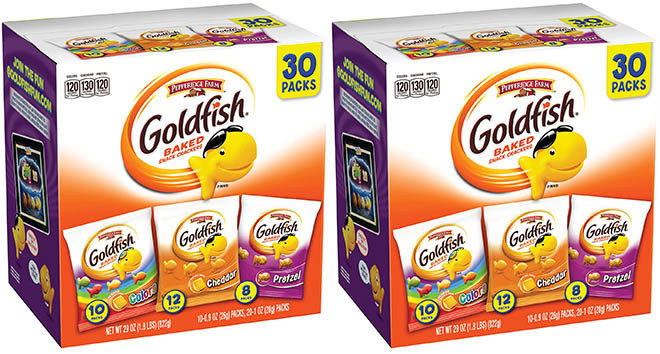 Pepperidge Farm Goldfish 30-Count Packs Just $6.98 + FREE Shipping (Only 23¢ Each)