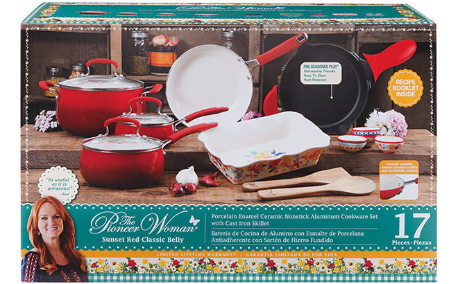 LIVE! Pioneer Woman 17-Piece Cookware Set Only $59 + FREE Shipping (Reg $120)
