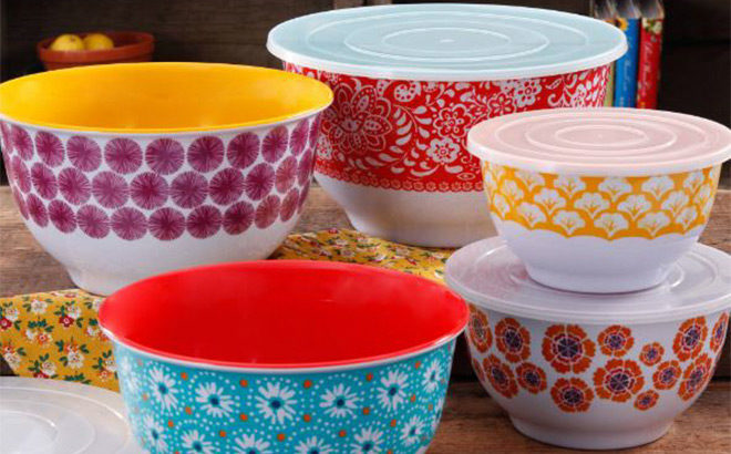 Pioneer Woman Mixing Bowl Set 10-Piece Just $24.50 (Regularly $49)