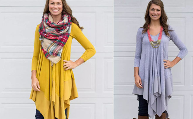 Tunic Dress with Chiffon Hem Just $24.99 (Regularly $54) - Four Colors!
