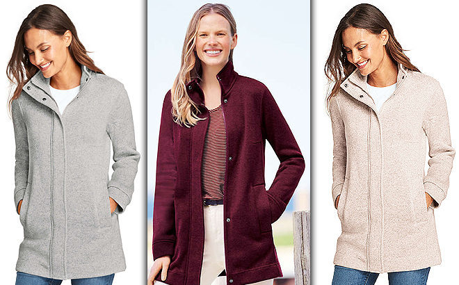 WOW! 50% Off Women's Sweater Fleece Coat at Lands' End - JUST $44.98 (Regularly $90)