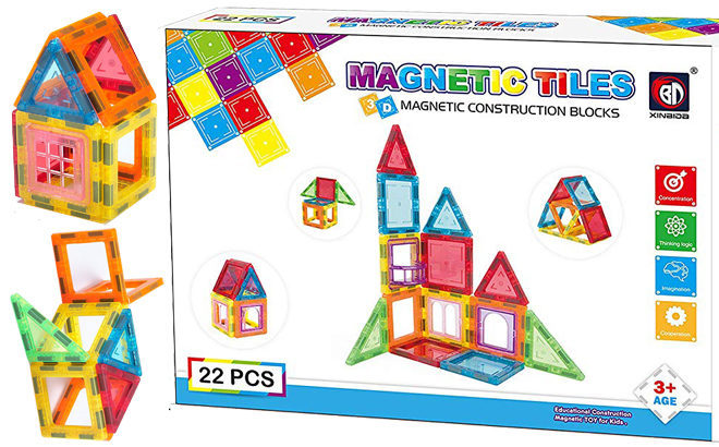 Magnetic Tiles 22-Piece Construction Blocks ONLY $5 (Regularly $20)